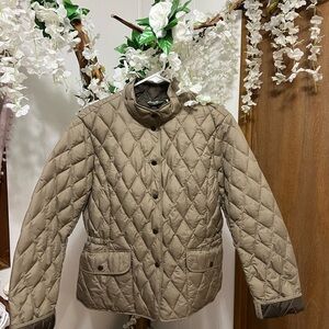 Eddie Bauer Tan Puffer Jacket with Quilted Design